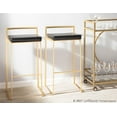 thumbnail image 2 of Fuji Stacker Fixed Height Barstool Set of 3 Gold, Bar Chairs Set of 3, Gold Bar Stools, Bar Stools Set of 3 Tall (Black Faux Leather), 2 of 6