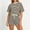 *Khaki, variant on Women's Striped 2 Piece Outfit, Short Sleeve T-Shirt and Drawstring Shorts Loungewear Set Army Green,Women's Plus S