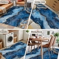 thumbnail image 6 of Blue Marble Large Area Rugs for Bedroom Living Room, Soft Non Slip Carpet Bedside Rug, Contemporary Abstract Golden Foil Texture Rectangular Floor Cover Kitchen Accent Rug 2.7'x5' for Office, 6 of 9