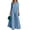 Sky Blue, variant on Women’s Office 2 Piece Set, V Neck Long Sleeve Top and Wide Leg Pants Elegant Outfit