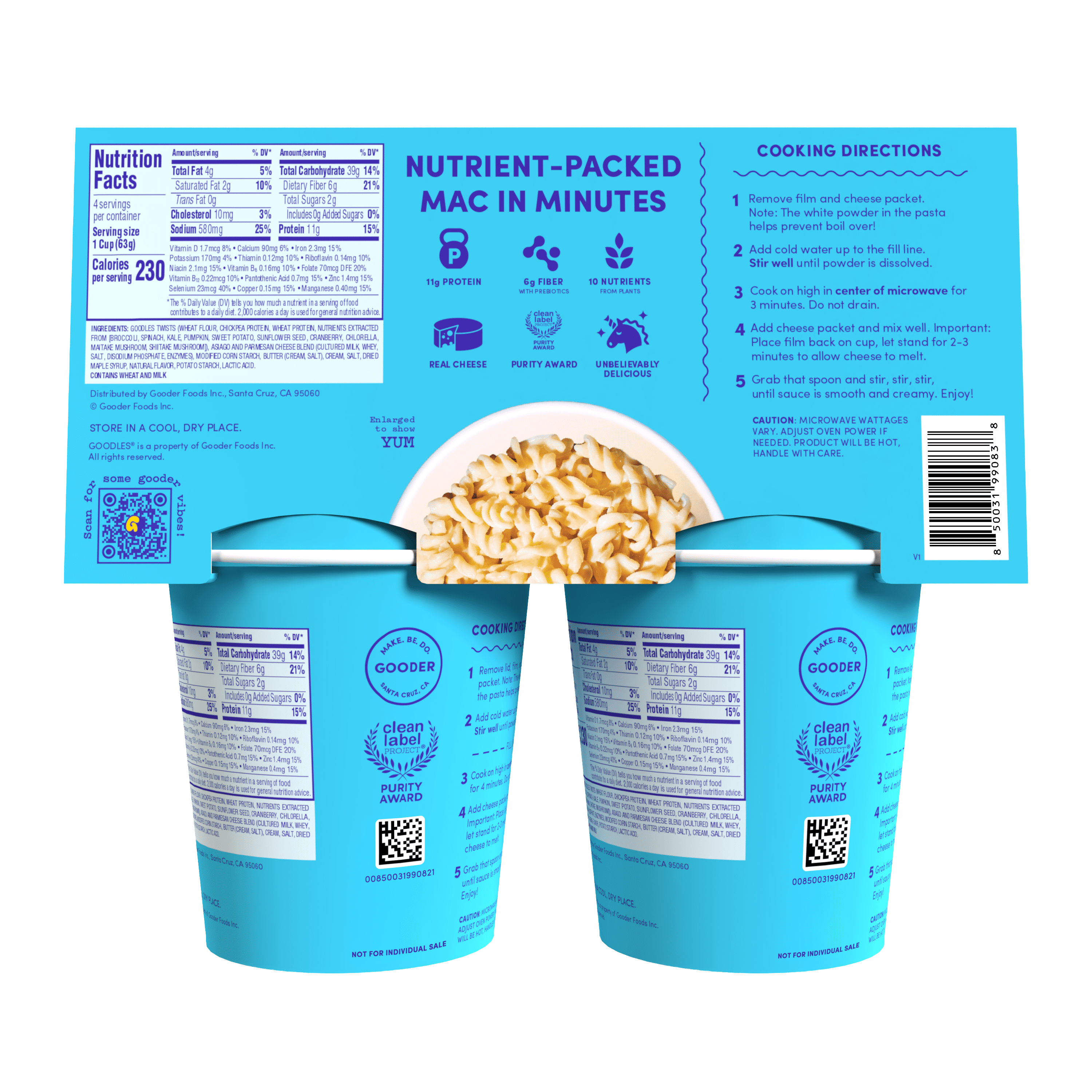 (3 pack) Goodles Mac & Cheese Twist My Parm Microwaveable Cup; Shelf Stable-4PK