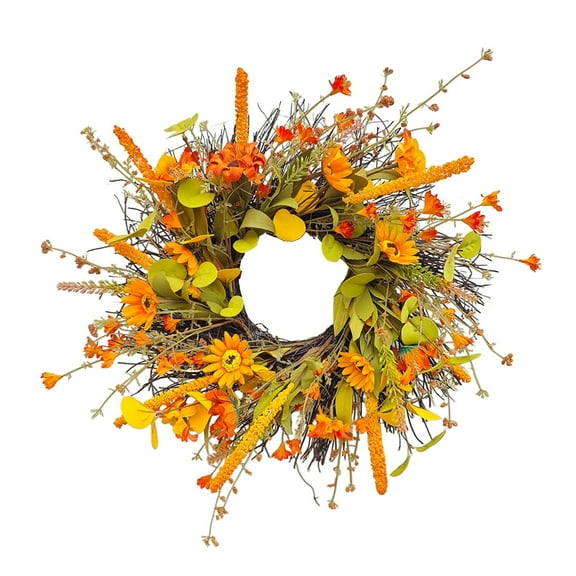 Zzxfth Halloween Wreath Fall Porch Decor For Front Door, Thanksgiving Festival Halloween Fall Decorations ,Autumn Decor For Indoor Wall, Window