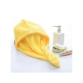 thumbnail image 2 of Womens Microfiber Towel Turban Quick Dry Hair Drying Wrap Shower Cap Button Coral Fleece, 2 of 4