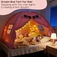 thumbnail image 6 of YEERSWAG Full Bed Tent with Star Lights & Flags, Breathable Portable Playhouse for Indoor Bedroom, Birthday Gift, Beige/Pink/Black, 6 of 10