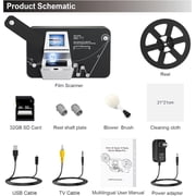 DIGITNOW 8mm & Super 8 Reels to Digital MovieMaker Film Sanner Converter, Pro Film Digitizer Machine with 2.4 LCD, Convert 3 inch and 5 inch 8mm Super 8 Film reels into Digital with 32 GB SD Card