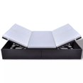 thumbnail image 3 of vidaXL Double Sun Lounger with Cushion Poly Rattan Brown, 3 of 6