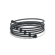 DIANE LO'REN 18kt Gold Plated Stainless Steel Wire Wrap Bracelet (Black)