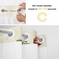 thumbnail image 2 of No Hook Shower Curtains with Snap-in Liner Set, Ladybugs Eucalyptus Waterproof Hotel Style Bathroom Shower Curtain, Spring Botanical Leaves Green Breathable Mesh Top Window Bath Curtains 72''x84'', 2 of 9