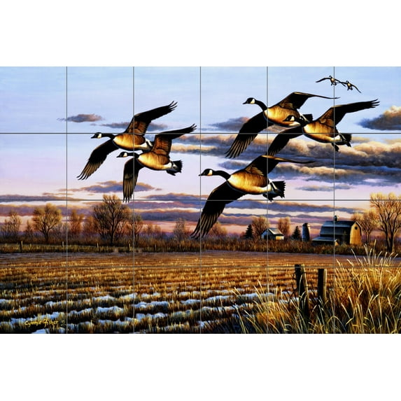 Tile Mural Kitchen Backsplash - Dropping In-CF - by Cynthie Fisher