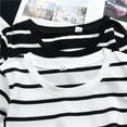 thumbnail image 6 of Women's Long Sleeves Striped T Shirt Round Neck Cotton Causal Tops, 6 of 11