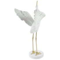 HORIALENCE Indoor White Crane Statues Resin 1 Pc 11.0x4.5x3.9in