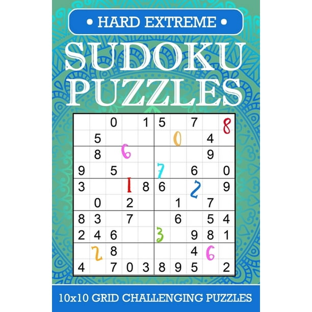 sudoku puzzle books hard extreme 10x10 grid small book brick ladder diagonal and diamond sudoku challenging for expert paperback walmart com
