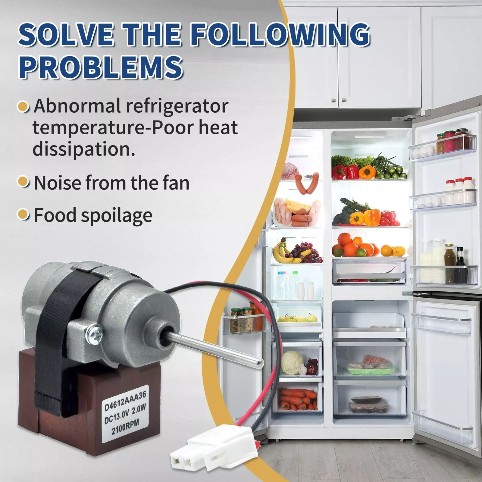 Fan Motor for Kenmore Refrigerators Seamless Installation, Uniform Temperature Distribution for Food Preservation