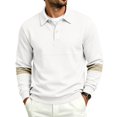 thumbnail image 5 of Polo Shirts for Men Long Sleeve Fall Polo Shirts for Men, Relaxed Fit Button Collared Bussiness Casual Streetwear, 5 of 6