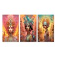 thumbnail image 2 of Designart "Dreamy Pastels Glorious Goddess II" Fashion Woman Wall Art Set Of 3 - Glam Pink Gallery Set For Office Decor, 2 of 6