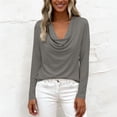 thumbnail image 3 of VBVC Women's Cowl Neck Business Blouses,Ladies Lightweight Long Sleeve Tops,Work Going Out Shirts for Women,Gray,S-2XL, 3 of 9