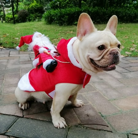 

PEONAVET Dog Christmas Outfit Dog Clothes Winter Pet Clothes Pet Christmas Clothes Santa Claus Riding Pet Clothes