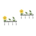 thumbnail image 3 of 2 Pieces Gold Iron Rose Hook Hat Hanger Wall Hanger Child 29.5x20cm Yellow, 3 of 8