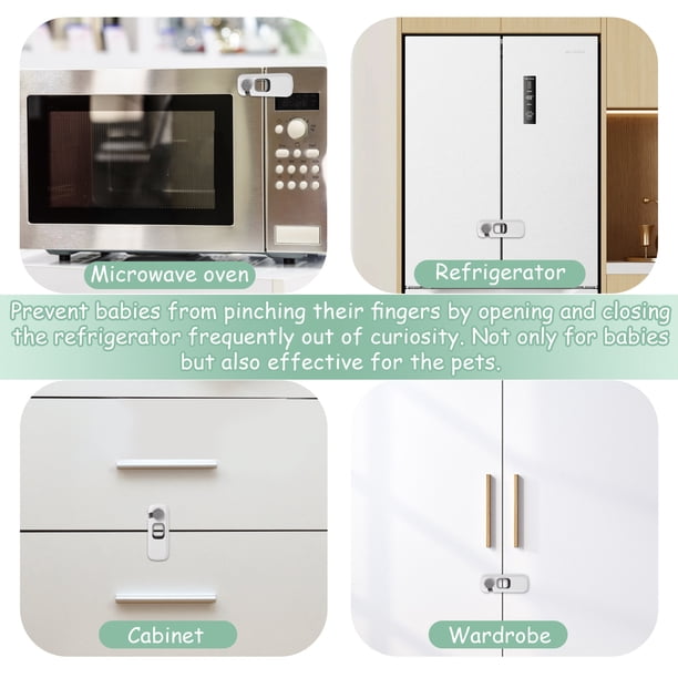 Cateissary Cerradura de seguridad Universal de 5 piezas, fácil instalación, protección para niños y mascotas, cerradura de gabinete de Conjuntos de muebles de dormitorio Verde