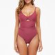 thumbnail image 2 of Traje de baño de una pieza adelgazante con cuello en V y cuello en V de color sólido cómodo para mujer OAVQHLG3B Store  lin121212, 2 of 4