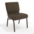 thumbnail image 3 of Flash Furniture 21''W Stacking Church Chair in Brown Fabric - Gold Vein Frame, 3 of 14