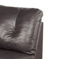 thumbnail image 3 of Benjara Hina 37 Inch Modular Armless Sofa Chair, Brown Faux Leather, Solid Wood, 3 of 5