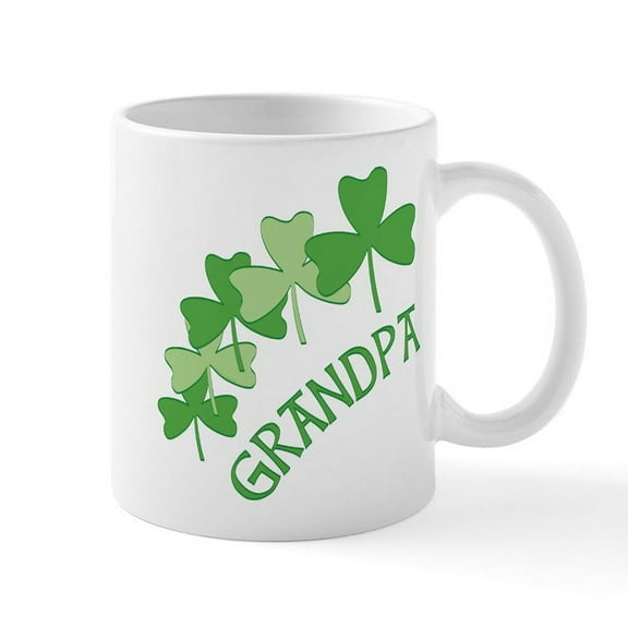 CafePress - Grandpa Irish Shamrocks Mugs - 11 oz Ceramic Mug - Novelty Coffee Tea Cup