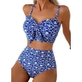 thumbnail image 1 of Bikini Herseas 2026 de cintura alta con estampado floral, dos piezas, 1 of 3
