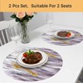 thumbnail image 5 of Purple Vintage Round 13 Inch Placemats Set of 2, Striped Painting Retro Abstract Art HeatResistant Non Slip Place Mats for Dining Table, Wipeable Braided Kitchen Table Mats for Housewarming, 5 of 9