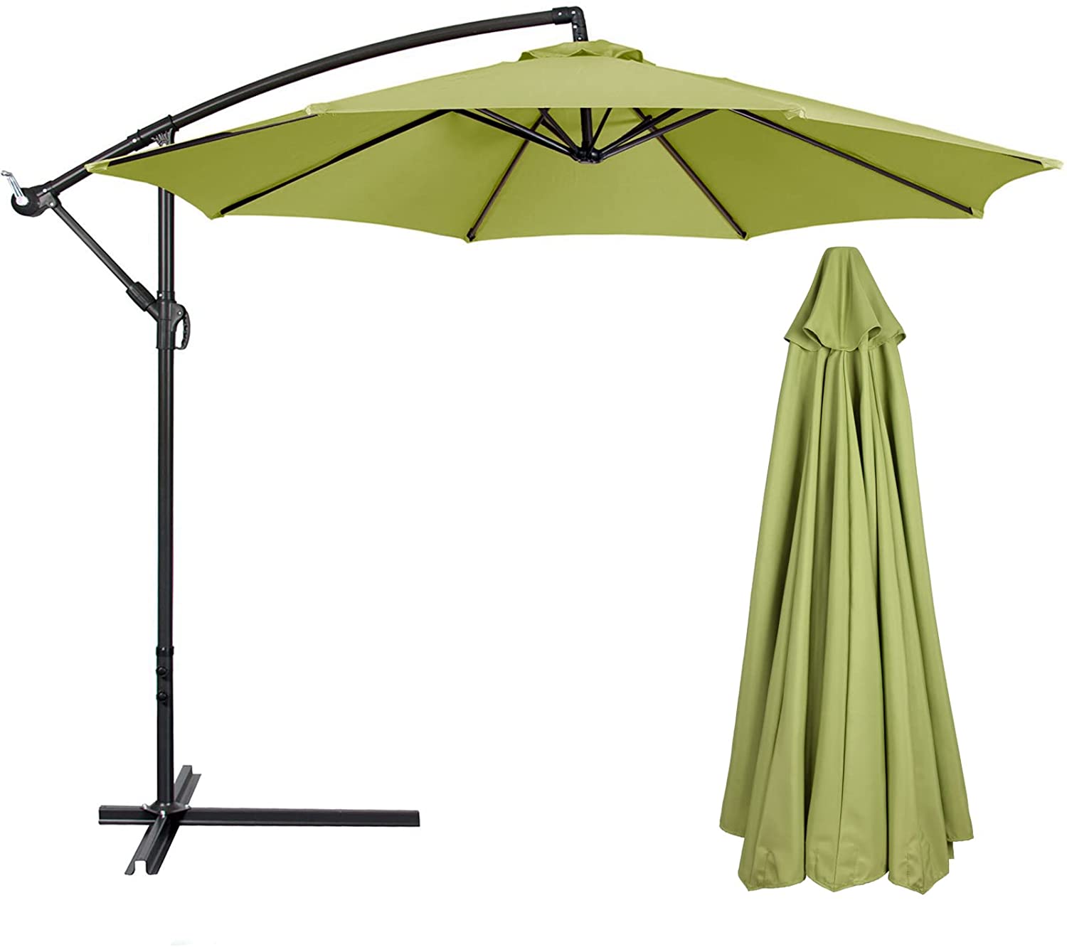WUHNGD 10ft Patio Umbrella Replacement Canopy 6 Ribs Outdoor Umbrella
