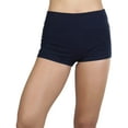 thumbnail image 2 of ToBeInStyle Women's Wide Waistband Rollover Yoga Shorts - True Navy Blue - S, 2 of 4
