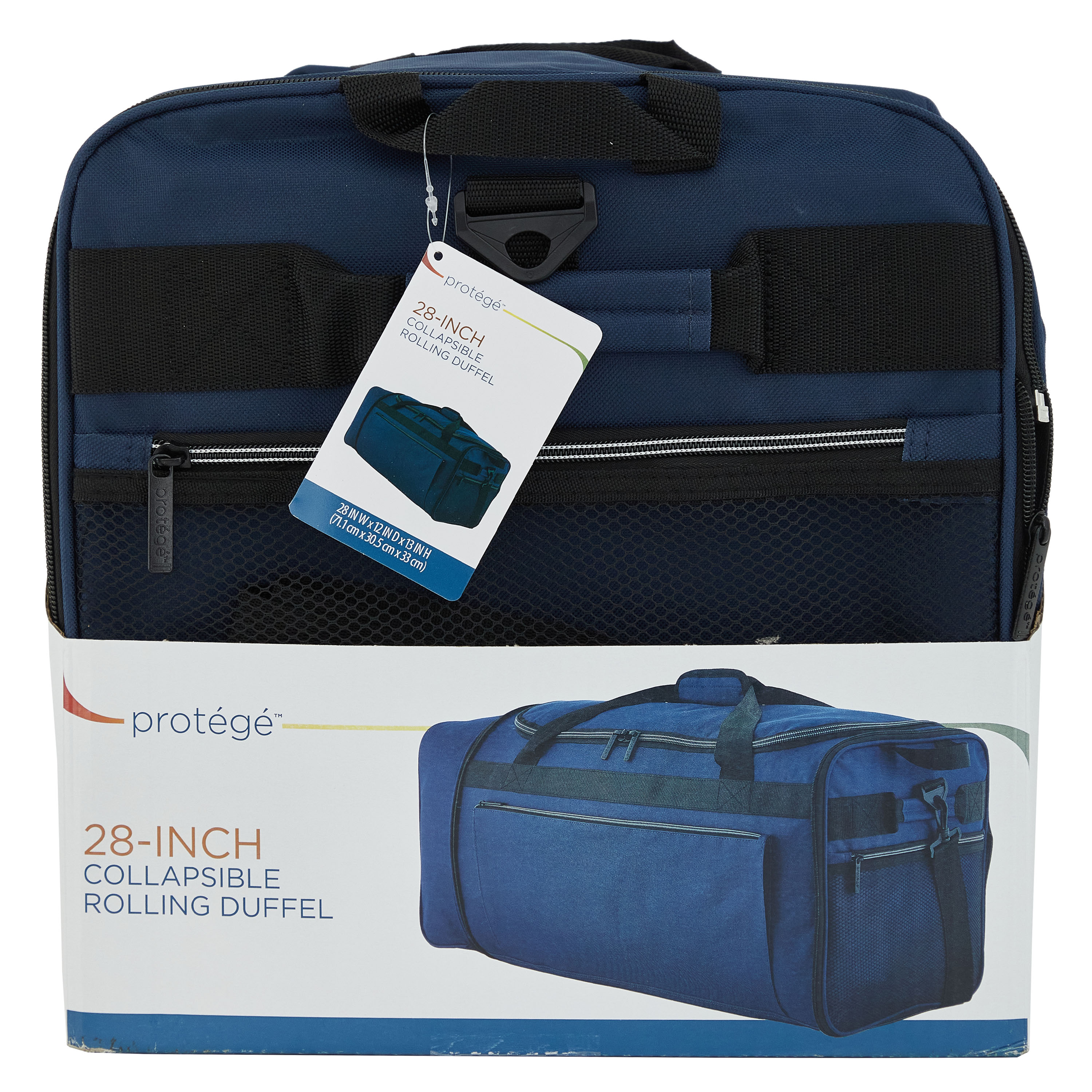 Protege 28 Inch Collapsible Rolling Duffel Bag, Navy photo 8