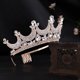 thumbnail image 3 of Zhuge Tiara de boda para novia, diadema de princesa, corona nupcial, joyería para el cabello con diamantes de imitación de cristal, decoración para novia, cumpleaños, graduación, boda (blanco), 3 of 5