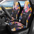 thumbnail image 2 of XYZCANDO Waterproof Car Front Seat Covers Van Sedan SUV, Breathable Anti-Scratch Auto Seat Covers 2 pcs Polyester Colorful Cat Pattern Design, 2 of 10