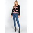 thumbnail image 2 of Long Sleeve Pocket Detail Faux Fur Jacket Black/Pink ' S, 2 of 5