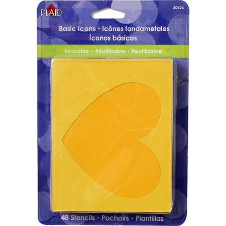 Plaid Basic Icons Stencil Pack, 48-Count