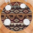 thumbnail image 2 of Colorful Floral 44Inch Boho Round Tablecloth with Elastic Edge, Stretch Table Cover for 38 to 42 Inch Tables, Durable Fabric, 2 of 7