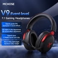 thumbnail image 3 of V9 PRO Wireless Gaming Headset 7.1 Surround Sound for PS5 PS4 PC SWITCH TOPSPEED Gaming Headphones with Noise Canceling Mic, 250Hr Battery, Low 15ms Latency, Lightweight, BT 5.3 FPS Games, 3 of 7