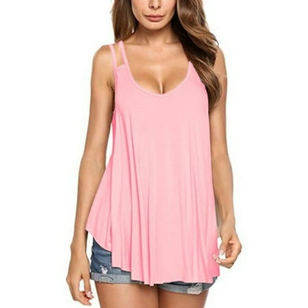 Low Rise Suit - Women's Fashion Sexy Tops V Neck Sleeveless Shirt Off Shoulder Top Shirts Loose Cotton Pleated T Shirts