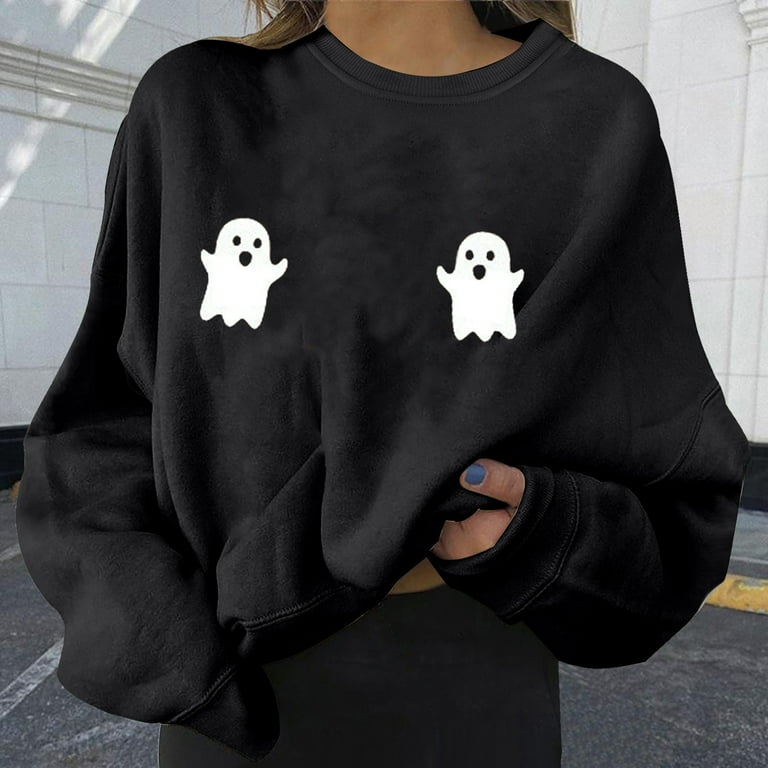 Halloween Graphic Sweatshirt for Women Vintage Halloween Pullover