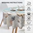 thumbnail image 4 of Starfish on Blue Wooden Board Tablecloth Summer Sea Round Table Cover Washable Table Cloth for Home Kitchen Party Picnic 60 Inch, 4 of 5