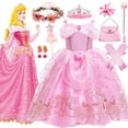 thumbnail image 2 of Vestido de princesa Aurora para niñas, disfraz de Cosplay de Bella Durmiente, regalo de Navidad para niños, vestido de baile Floral, ropa de fiesta de lujo, 10 Fivean unisex, 2 of 2