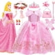 thumbnail image 2 of Vestido de princesa Aurora para niñas, disfraz de Cosplay de Bella Durmiente, regalo de Navidad para niños, vestido de baile Floral, ropa de fiesta de lujo, 10 Fivean unisex, 2 of 2