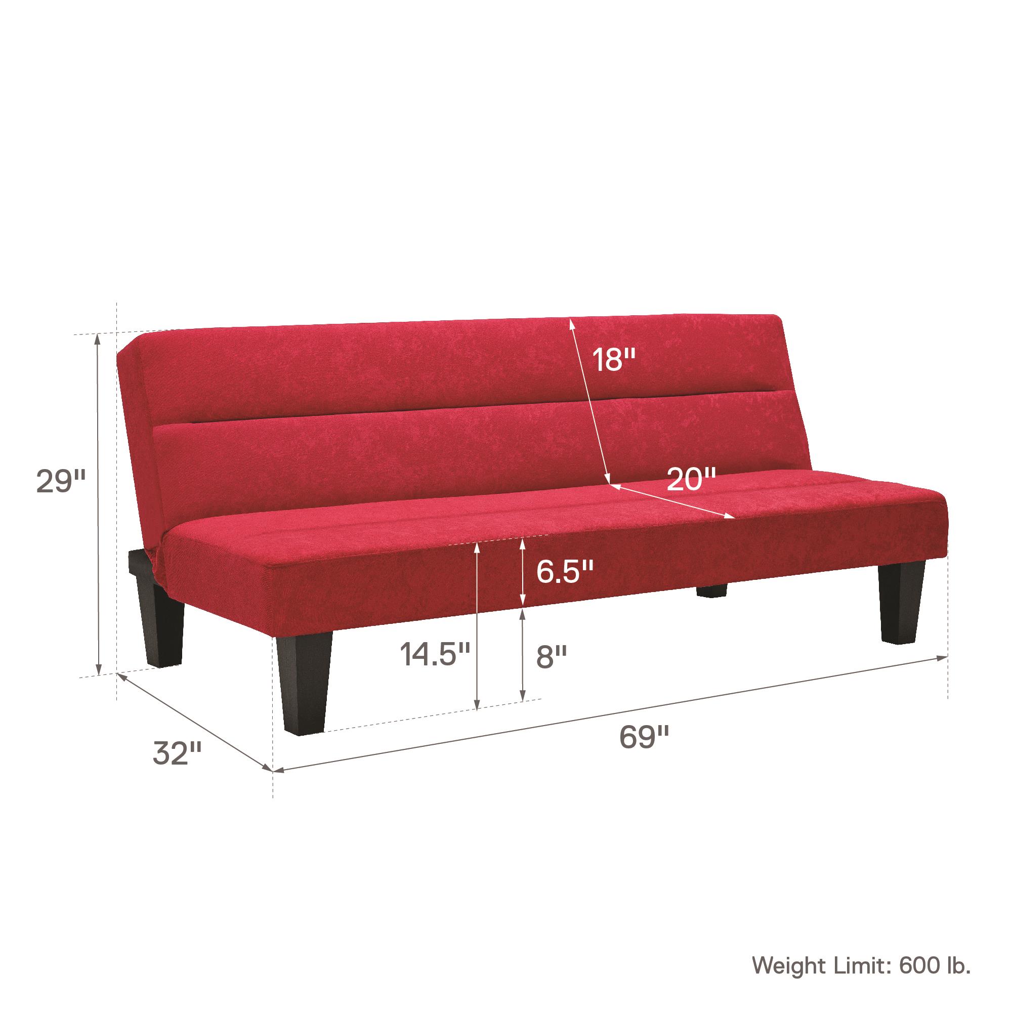 DHP Kebo Futon with Microfiber Cover, Red - image 12 of 13