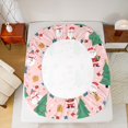 thumbnail image 4 of Manfei Kawaii Santa Claus Twin Sheet Sets, Christmas Tree Snowman Twin Fitted Sheet, Teens Boys Girls Kids Flat Sheet, Microfiber Bedroom Decor, 3-Piece, 4 of 6
