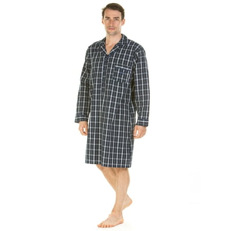 

Haigman Mens 100% Poplin Cotton Long Sleeve Nightshirt 7391