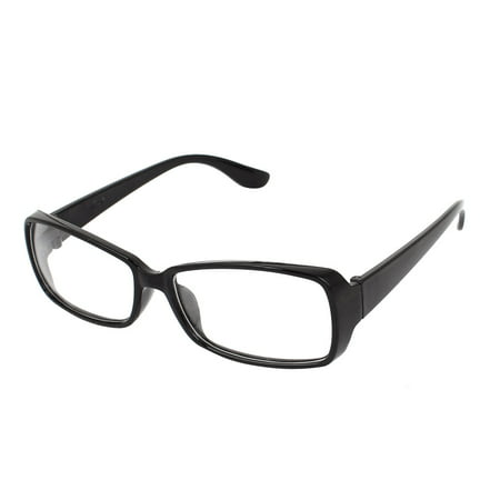 Unique BargainsUnisex Black Plastic Full Frame Clear Lens Plain Glasses Eyeglasses
