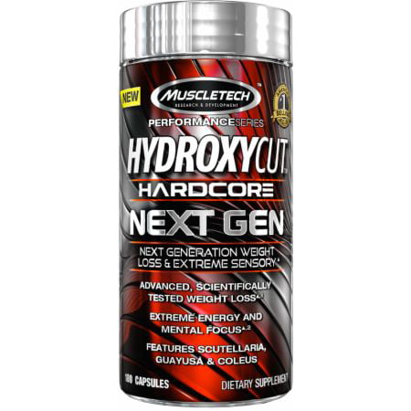 Hydroxycut Hardcore Next Gen Weight Loss & Energy Supplement, 180 Capsules