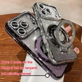 thumbnail image 2 of for iPhone 17 Pro Magnetic Kickstand Case, [Compatible with Magsafe] Bling Glitter Diamond Rhinestone Ring Holder Camera Protector Cute Cover for Girls Woman for iPhone 17 Pro 6.3", Silver, 2 of 8