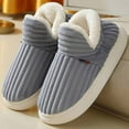 thumbnail image 4 of DVKOVI Women Men Ankle Bootie Slipper Plush Warm Indoor Outdoor Shoes Comfy Fleece Lined Memory Foam Slipper with Anti-Slip Sole Grey 47, 4 of 5